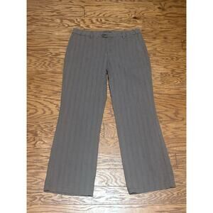 Riders by Lee Women's Brown Pinstripe Stretch Straight Leg Chino Pants, Size 14M